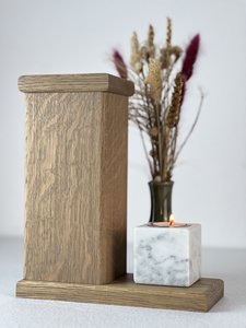 Urn gemaakt van Grijs Eiken hout, Houten urn, Exclusieve houten urn, Handgemaakte urn van hout, Houten urnen,Mini urn, Grote urn, DeHoutenUrn.nl